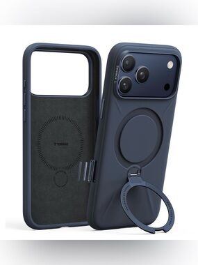 TORRAS “Q3” iPhone 17 Pro Silicone 360 Stand Case - DEEP BLUE